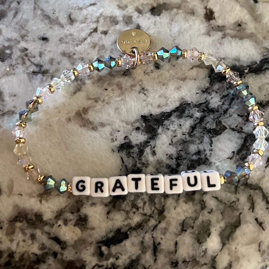 Little Words Project Grateful Jewel Beaded Crystal Bracelet SM 25$